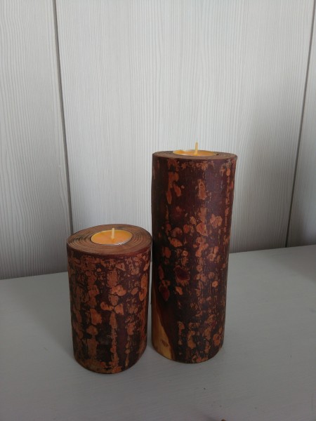 Velas de madera dos funciones