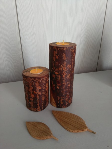 Velas de madera dos funciones