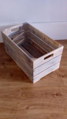 CAJA DE MADERA  47X27X23 VINTAGE BLANCA