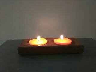 SOPORTE PARA VELAS EN MADERA DE IPE